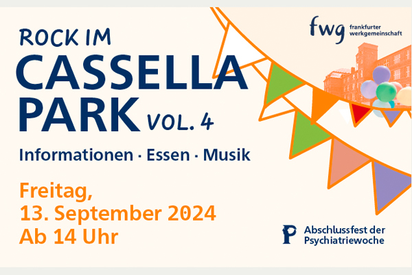 Freizeitprogramm fwg - Einladung zur Veranstaltung Rock im Cassellapark Vol. 4 am 13. 09.2024 ab 14 Uhr in Frankfurt am Main